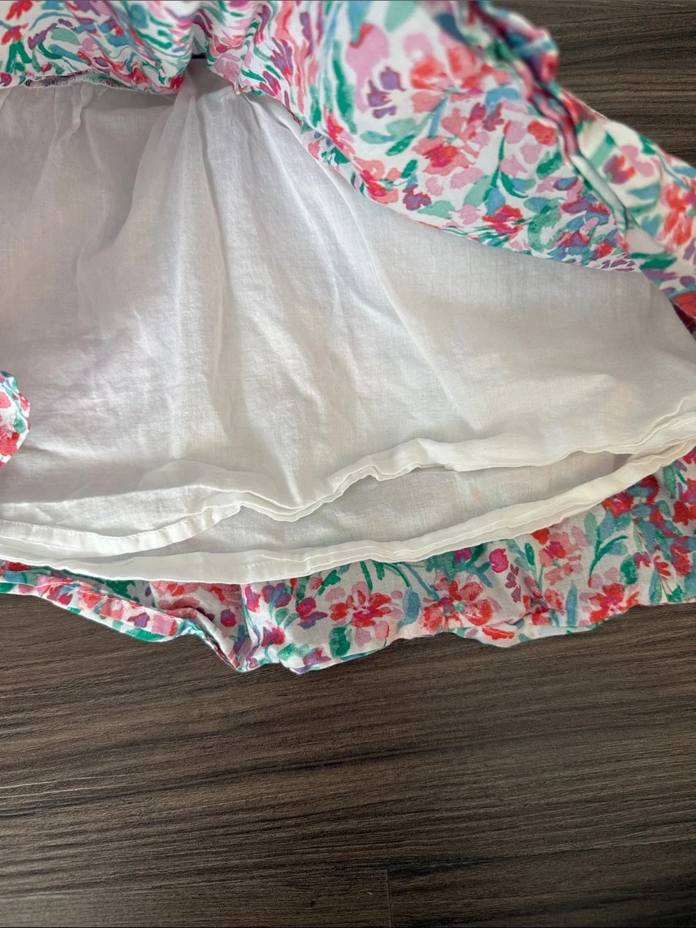 Crewcuts Floral Ruffle Sleeve Dress - Pink & Green Size 2